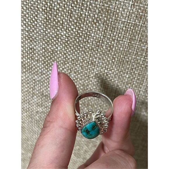 Turquoise Gemstone Ring Size 7 - Picture 5 of 6